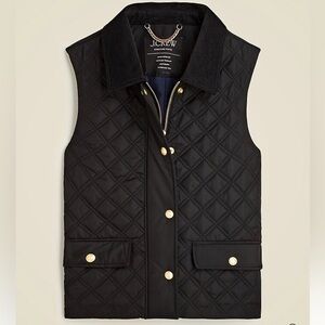 J.Crew Quilted Barn Vest Black Size Medium